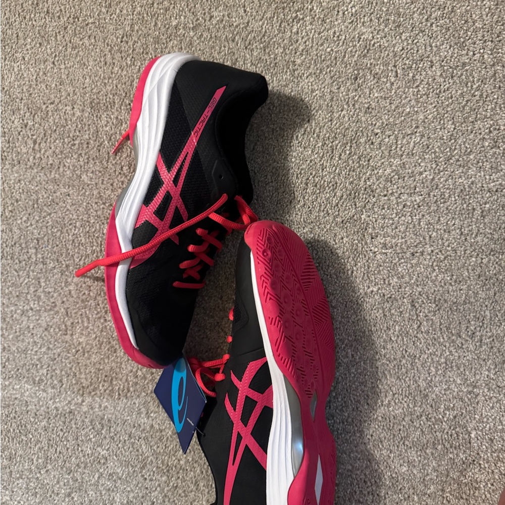 Asics Black and Pink Athletic Shoes for Performance
